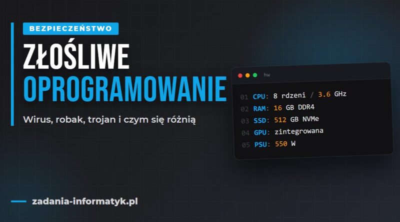 Rodzaje złośliwego oprogramowania: jak działa wirus, robak i trojan